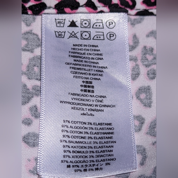 Michael Kors Size 10 Pink Black White Cheetah Leopard Print Pants - Picture 5 of 9